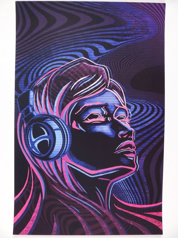 Neon Trance | Psychedelic Print, Colourful Print, Music Art
