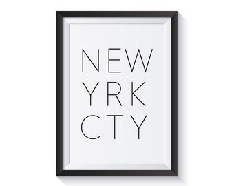 Art print New York City cities poster A4 A3 mural picture wall Decoration black typo Artprint minimalism