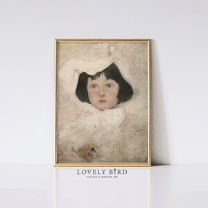 Antique Girl Portrait Painting: Moody Cottagecore Art (Digital Download) #333