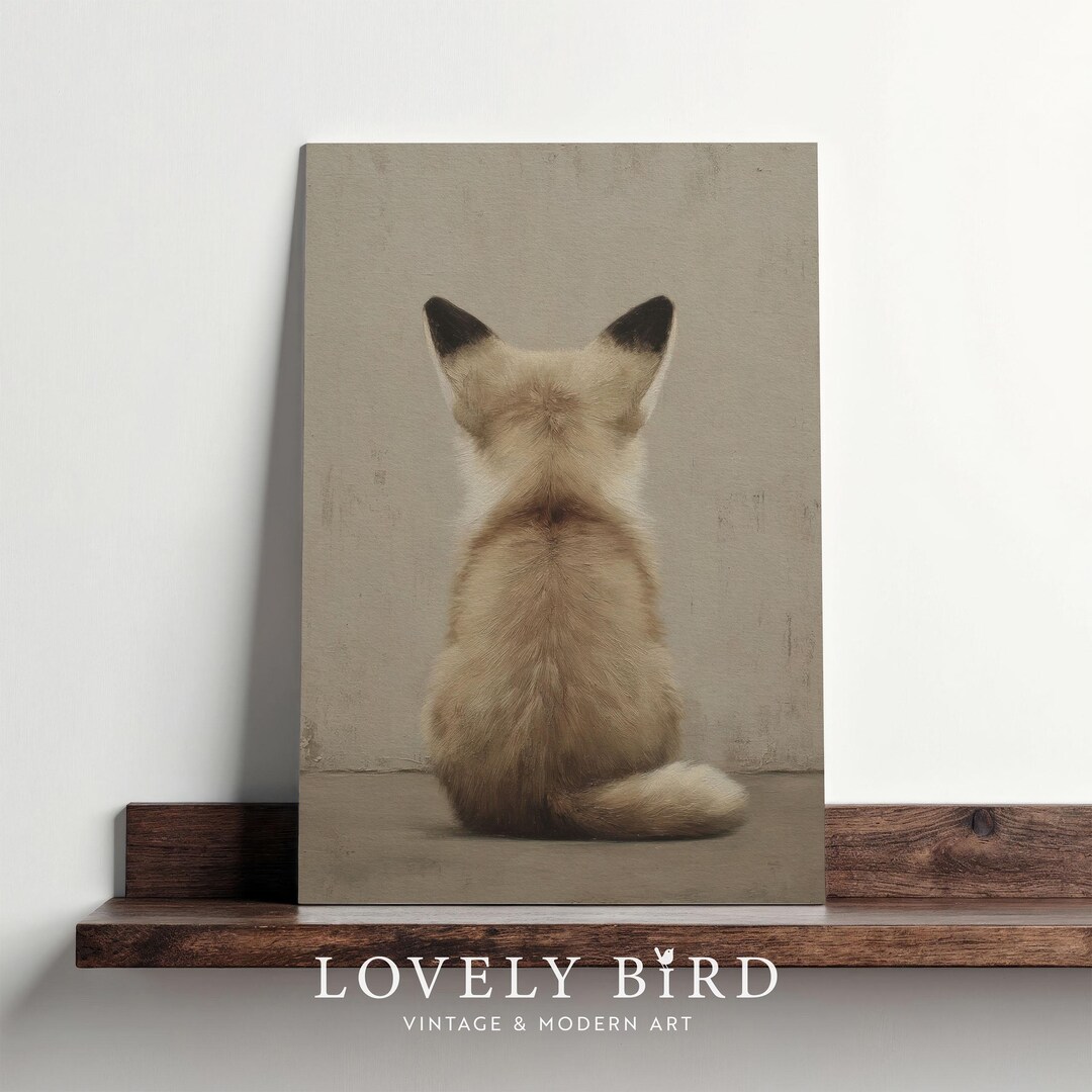 Neutral Fox Back View Poster, Digital Woodland Animal Print, Rustic ...