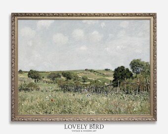 Wildflower Meadow Painting: Vintage French Farmhouse Print (Digital Download) #135