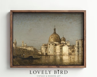Venice Canal Vintage Painting: Italian Cityscape Art (Digital Download) #832