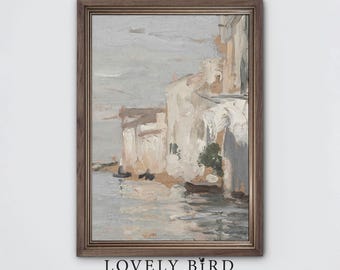 Venice Canal Abstract Art Print: Soft Tone Italian Architecture (Digital Download) #721