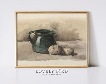 Vintage Still Life Painting | Country Kitchen Farmhouse Decor | PRINTABLE Digital Download | 0338