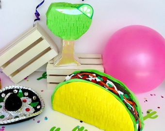 Taco Mini Pinata, Margarita Cocktail Pinata, Mexican Fiesta Party Favors