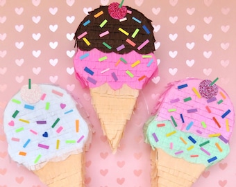 Mini Ice Cream Cone Piñata – Birthday Party Decoration