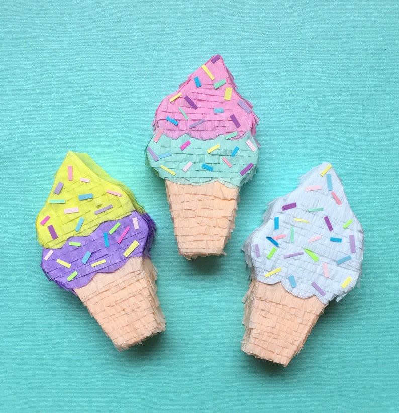 Mini Ice Cream Cone Pinata Etsy - roblox ice cream code