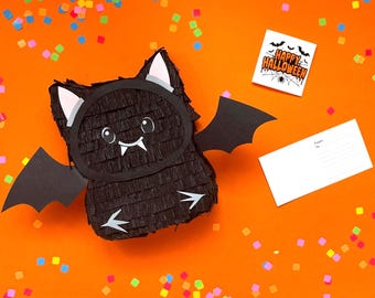 Bat Mini Piñata, Halloween Party Decoration, Assembled Treat Holder