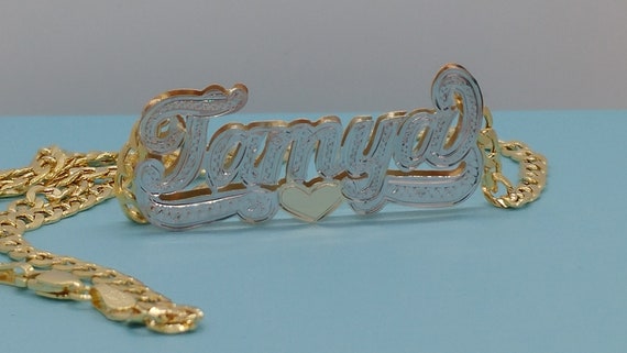 Personalized Double Plate NAME NECKLACE 