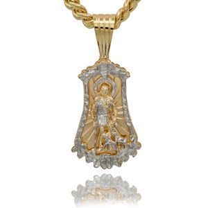 10k Yellow Solid Gold Saint Lazarus Pendant 16~17.5g