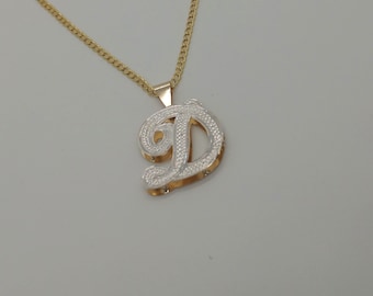 PERSONALIZED DOUBLE PLATE Initials Pendant 10K Gold