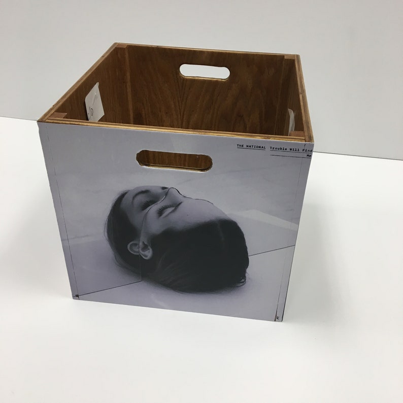 VINYL/RECORD STORAGE Bin Personalized Solid Oak Customized Etsy