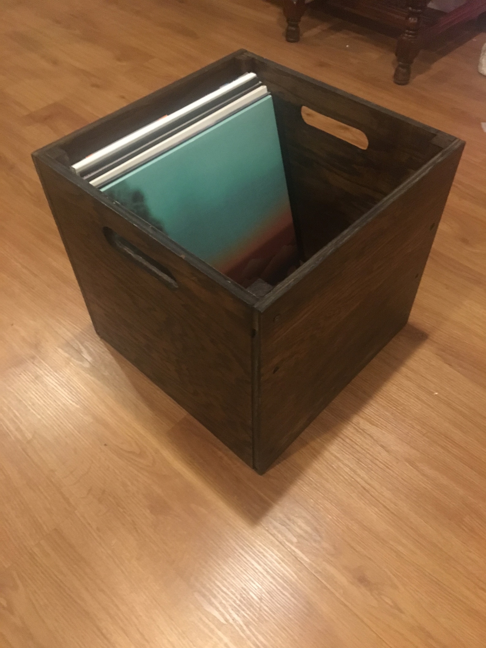 VINYL/RECORD STORAGE Bin Solid Oak Record Storage Bin Free Etsy