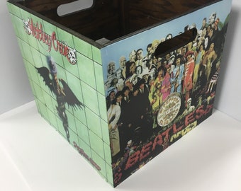 VINYL/RECORD STORAGE bin with your Favorite Bands Album Art