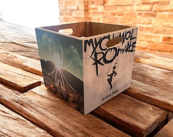 VINYL/RECORD STORAGE bin with your Favorite Bands Album Art