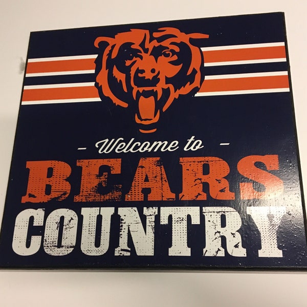 welcome to bears country chicago bears sports wooden sign