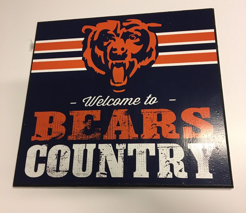 to Bears Country Chicago Bears Sports Wooden Sign Etsy
