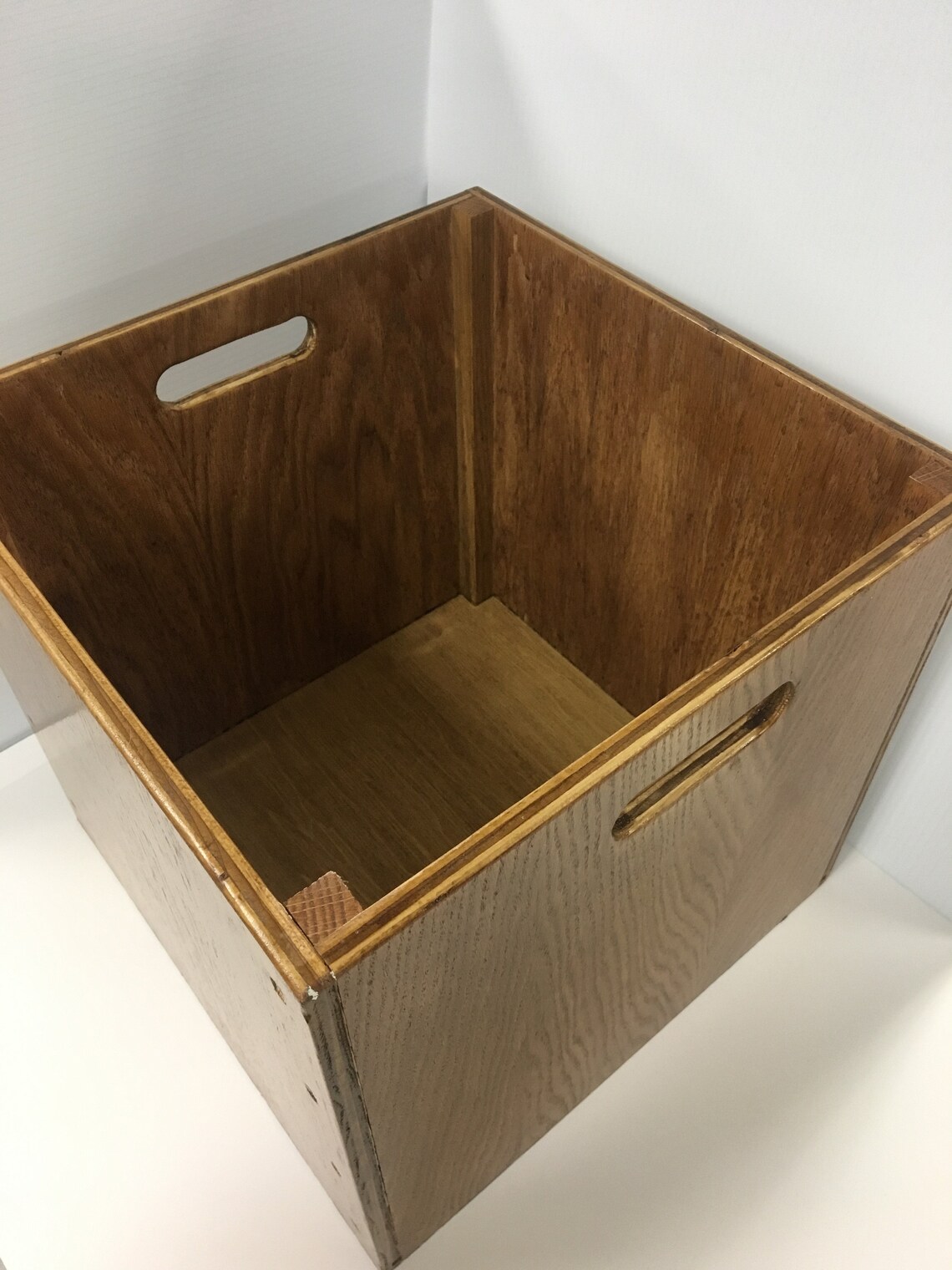 VINYL/RECORD STORAGE Bin Solid Oak Record Storage Bin Free Etsy