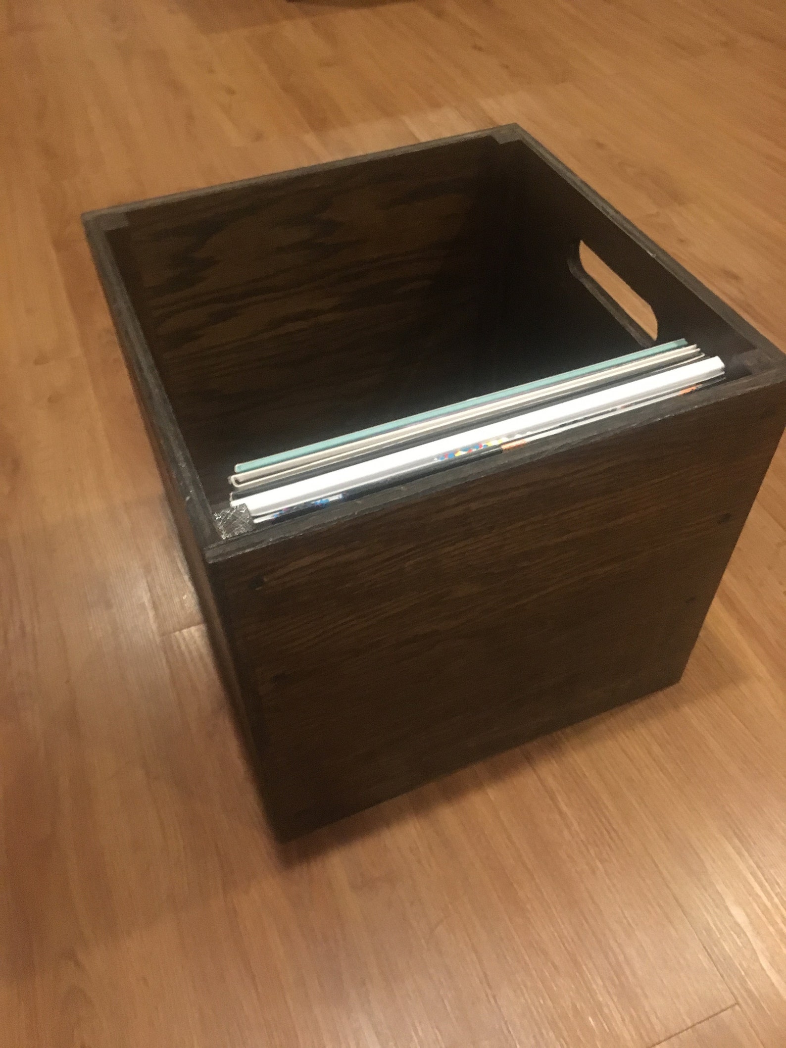 VINYL/RECORD STORAGE Bin Solid Oak Record Storage Bin Free Etsy