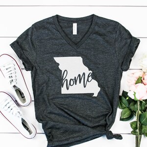 Missouri Home VNeck Shirt / Missouri Girl VNeck / Missouri Homegrown VNeck / Missouri Native / Missouri Gift / Men Women Unisex