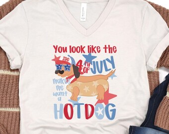 You Look Like the 4th of July Funny VNeck Shirt