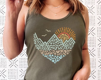 Mountains Tank Top / Mountain Heart Tank Top / Take Me to the Mountains Tank Top / Hiking Tank Top