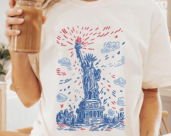 Statue of Liberty Fireworks 4th of July Comfort Colors® Shirt