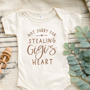 Not Sorry for Stealing Gigi's Heart Onesie® / Gigi Toddler Shirt / Gigi Baby Onesie® / Toddler Boy Gigi Shirt / Gigi's Favorite Shirt