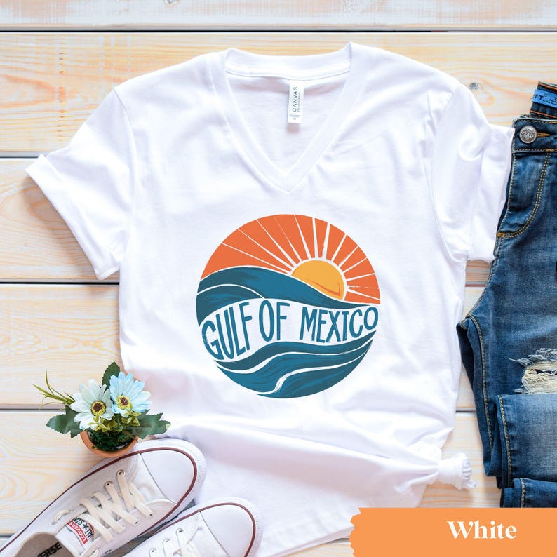 Gulf of Mexico VNeck Tee, Anti-Trump Vneck Shirt, Funny Liberal V-Neck Tee, Funny Progressive V Neck Shirt, Funny Anti Trump V Neck Shirt image 5