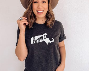 Massachusetts Home Shirt / Massachusetts Girl Tee Shirt / Massachusetts Homegrown Tee / Massachusetts Native / Women Unisex