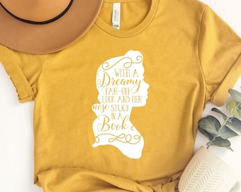 Book Lover Shirt / Reading Shirt / Belle Shirt / With A Dream and a Book / Bookworm T-Shirt / Men Women Unisex