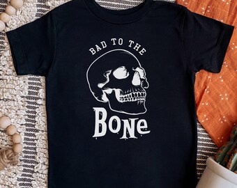 Bad to the Bone Kids Shirt / Halloween Toddler Boy Shirt / Baby Boy Halloween Onesie®