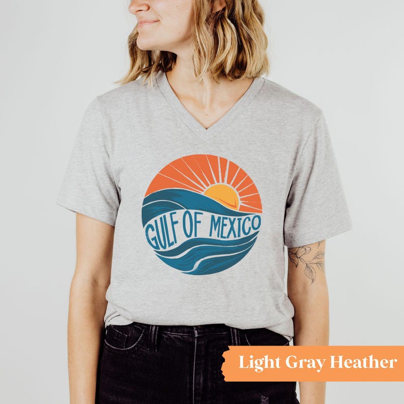 Gulf of Mexico VNeck Tee, Anti-Trump Vneck Shirt, Funny Liberal V-Neck Tee, Funny Progressive V Neck Shirt, Funny Anti Trump V Neck Shirt image 6