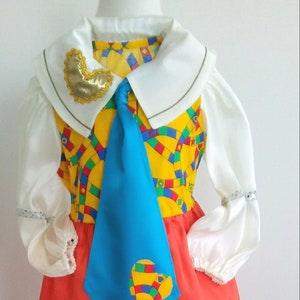 Circus Clown Halloween. Kids size 4 Costume, Circus Costume for Show, Clown Harlequin.  Carnival, Costume party size 4/5 hand made in USA.
