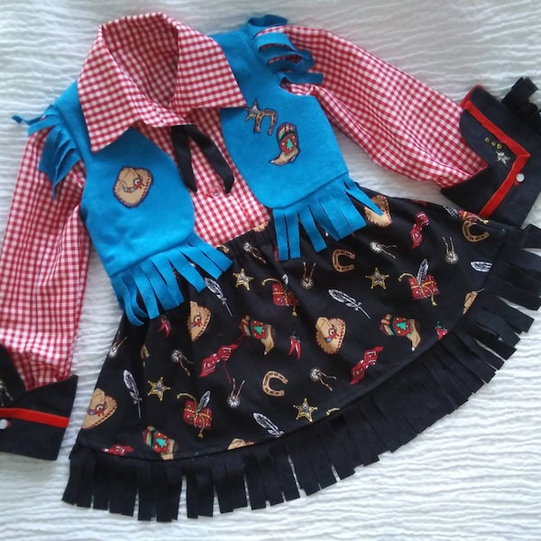 Cowgirl away!! Western costume little girl, Toddler Chaps, Clothing sets toddler, Christmas Gift, Rodeo, Pageant, Handmade Size 24 months.
