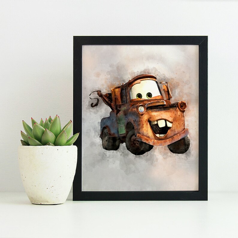 Tow Mater Car Print Disney Cars Poster Nursery Wall Art Kids - Etsy