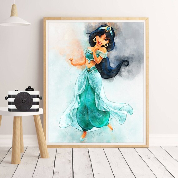 Aladdin Print Aladdin Poster Disney Princess Jasmine Decor Kid Etsy 日本