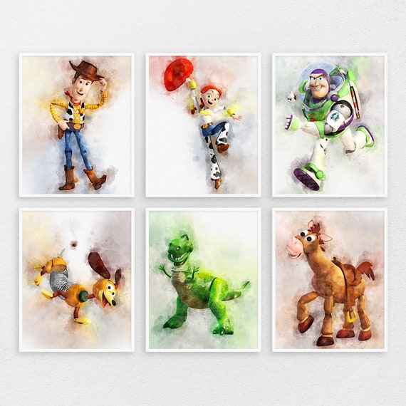 Toy Story Print Set Of 6 Disney Toy Story Decor Nursery Wall Etsy