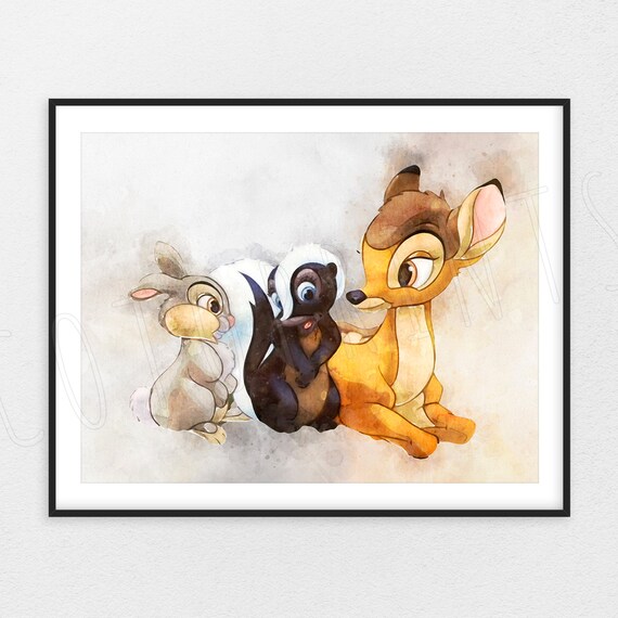 Kids Room Decor Baby Shower Party Movie Picture Nursery Wall Art Poster 11x14 Birthday Bambi Art Print