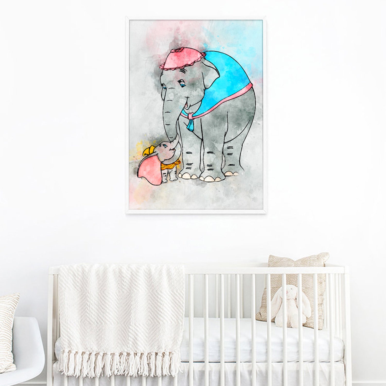 Dumbo Poster Dumbo and Mother Print Dumbo Wall Decor Kids Art Etsy