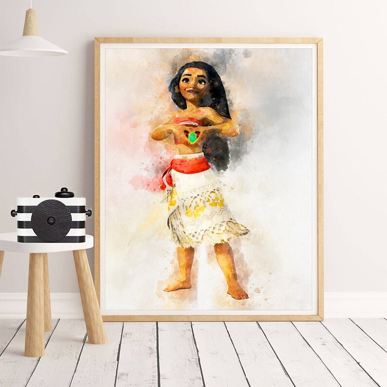 Moana print Moana poster Disney Princess Moana print Kids room | Etsy