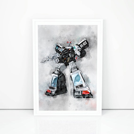 Transformers Poster Police Print Transformers Decor Kids Art Nursery Room Decor Kids Birthday Gift Idea Nursery Watercolor Poster K1127
