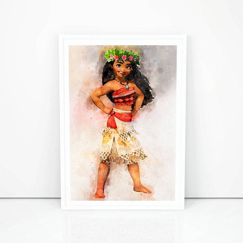 Moana print Princess Moana poster Nursery wall art Kids room | Etsy