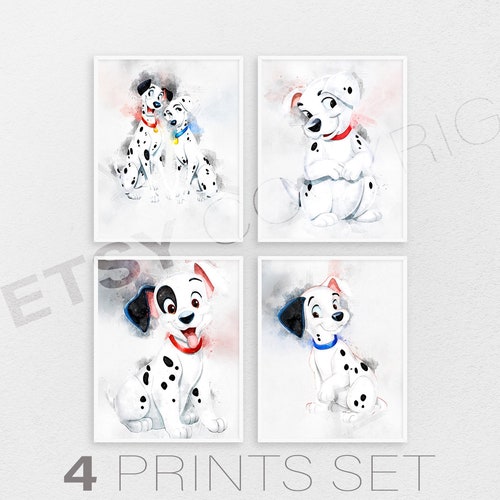 101 Dalmatians Print Wall Art 101 Dalmatians Watercolor Etsy