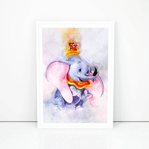 Watercolour Print Wall Art A3 Dumbo 4 Disney Officially Licensed Postcard 