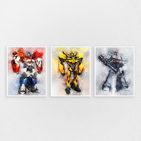 Transformers Print Set Of 3 Optimus Prime Bumblebee Megatron Etsy