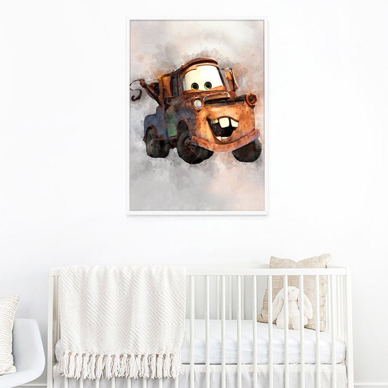 Tow Mater Car Print Disney Cars Poster Nursery Wall Art Kids - Etsy