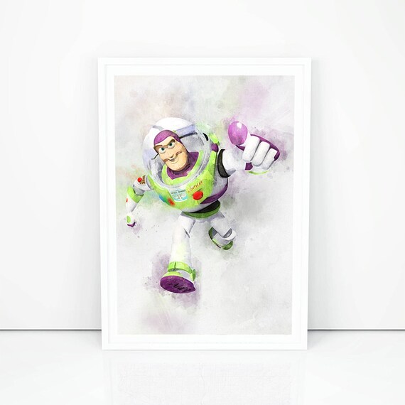 Toy Story Print Toy Story Poster Buzz Robot Print Decor Kids Wall Art Nursery Room Decor Birthday Gift Ideas Nursery Watercolor K1289