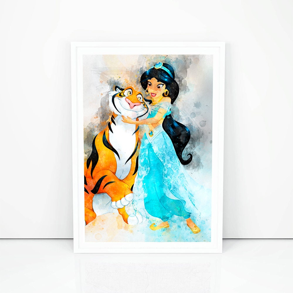Aladdin Print Jasmine Print Rajah Print Aladdin Poster Kids Etsy