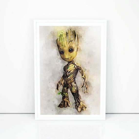 Baby Groot Poster Groot Print Groot Guardians Kids Room Wall Decor Decor Nursery Room Decor Kids Birthday Gift Ideas Nursery Watercolor K270
